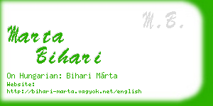 marta bihari business card