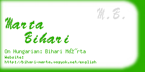 marta bihari business card